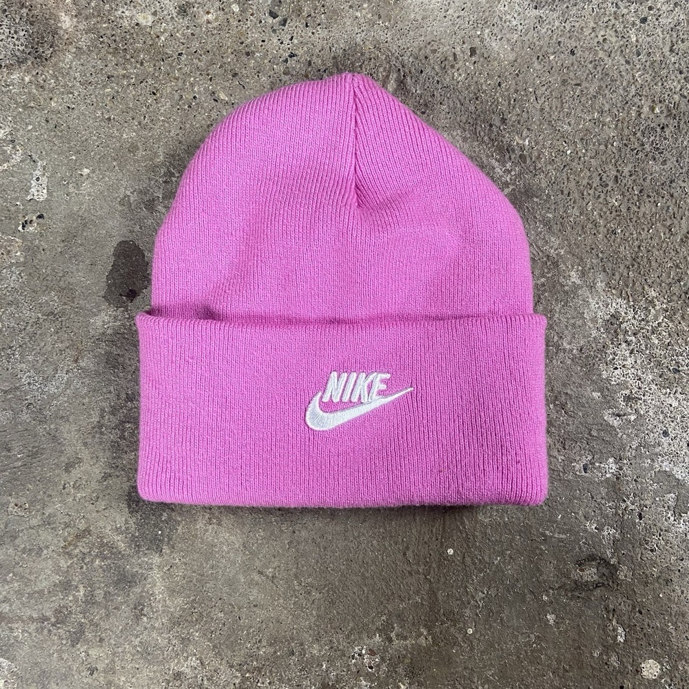 Nike Sportswear Peak Futura Beanie One Size Pink Knit‎ Activewear Swoosh HF0186